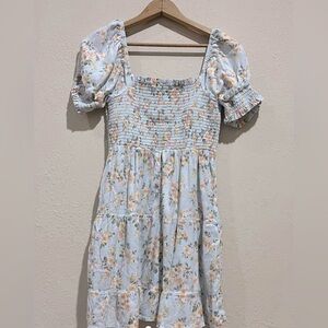 American Eagle Puff Sleeve Smocked Mini Dress